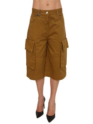 Pantaloni bermuda Albareto Pinko in gabardina marrone in DONNA