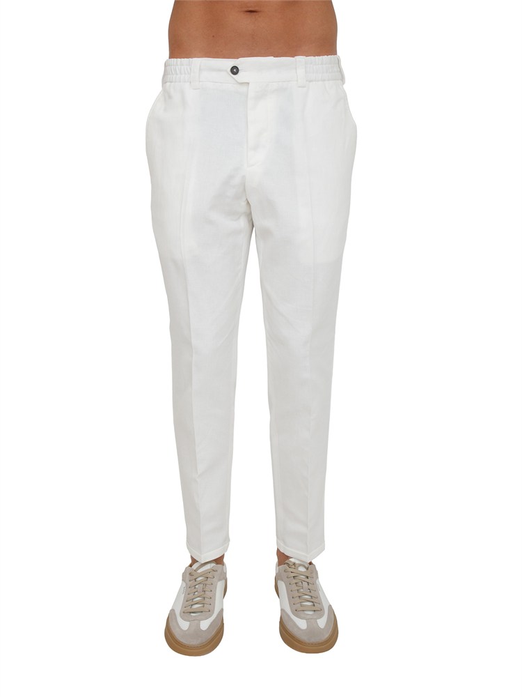 Pantaloni bianchi PT Torino in cotone e seta