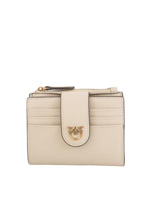 Piccolo portafoglio Pinko in pelle beige in DONNA