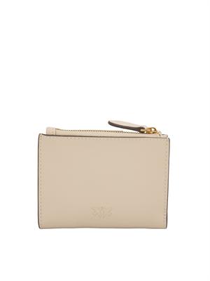Piccolo portafoglio Pinko in pelle beige in DONNA