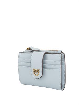 Piccolo portafoglio Pinko in pelle azzurra in DONNA