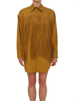 Abito Alife Pinko in popeline marrone senape in DONNA