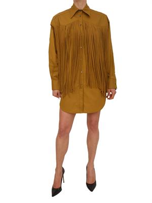 Abito Alife Pinko in popeline marrone senape in DONNA