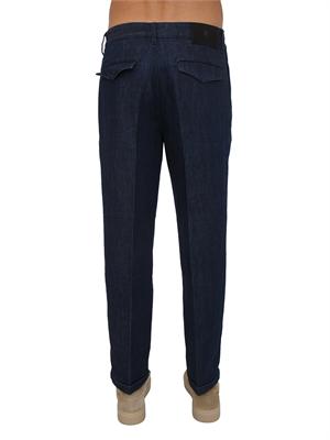 Jeans Lord PT Torino in denim di cotone e lino blu in UOMO
