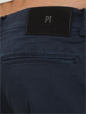 Pantaloni chino PT Torino in gabardina stretch blu in UOMO