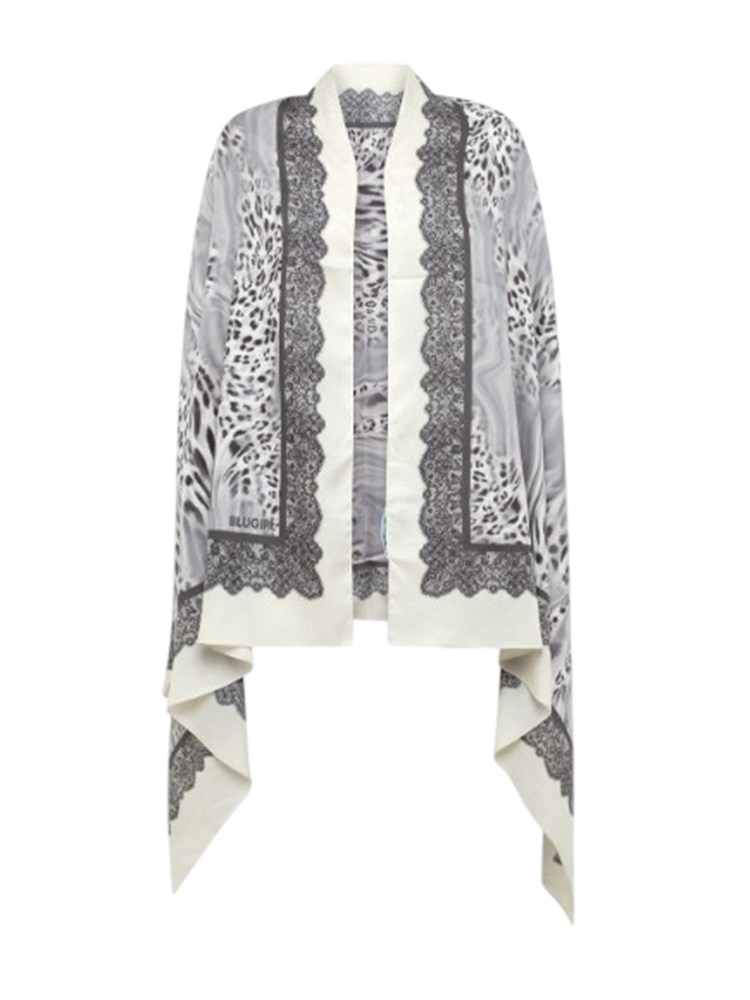Stola Blugirl in viscosa animalier bianco nero