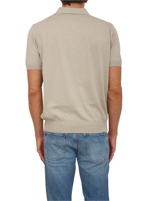 Polo con zip Canali in cotone Giza beige in UOMO