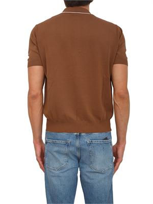 Maglia polo Canali in cotone Giza marrone in UOMO