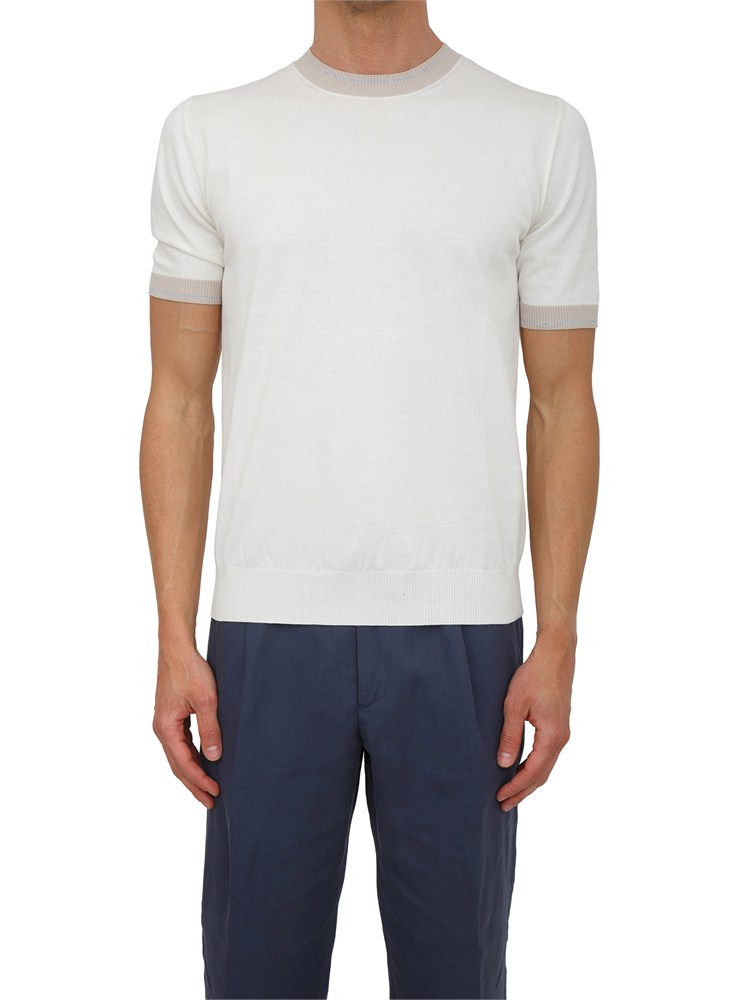 Maglia maniche corte Eleventy uomo in cotone panna