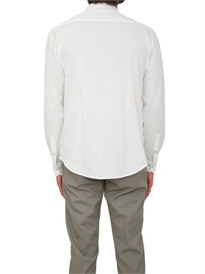 Camicia Eleventy uomo in piquet di cotone bianco in UOMO