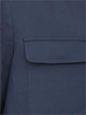 Giacca camicia Eleventy uomo in lino e cotone blu in UOMO