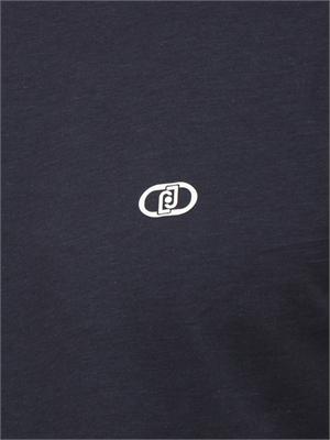 T-shirt Liu Jo uomo in misto cotone blu logo bianco in UOMO