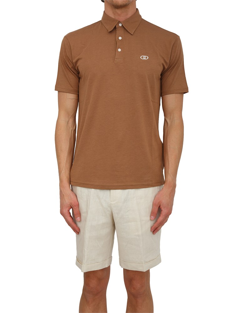 Polo Liu Jo uomo in misto cotone marrone