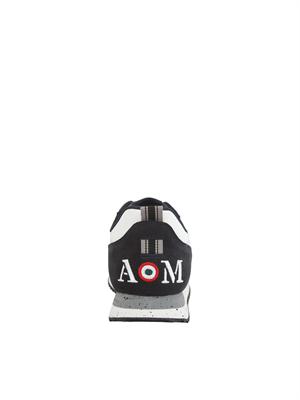 Sneakers bianche Aeronautica Militare in mesh e suede in UOMO