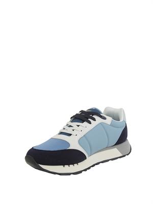 Sneakers celesti Aeronautica Militare in mesh e suede in UOMO