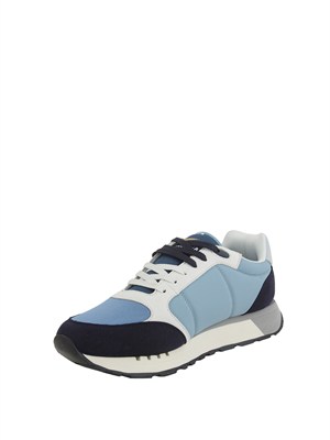 Sneakers celesti Aeronautica Militare in mesh e suede in UOMO