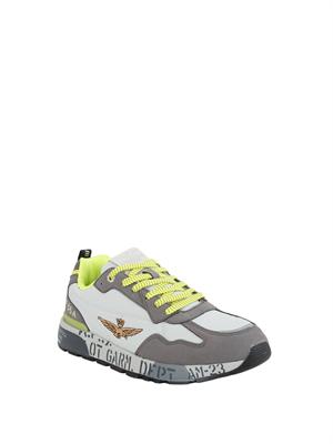 Sneakers grigie Aeronautica Militare in ripstop e suede in UOMO