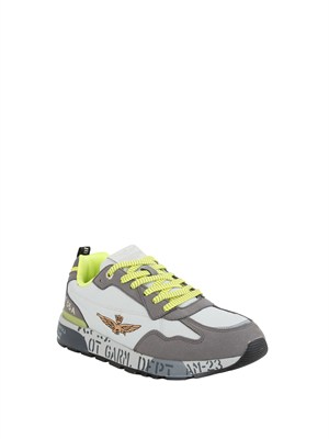 Sneakers grigie Aeronautica Militare in ripstop e suede in UOMO