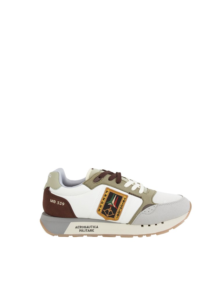 Sneakers avorio Aeronautica Militare in mesh e suede
