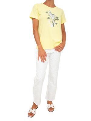 T-shirt Liu Jo donna in cotone giallo con logo in DONNA