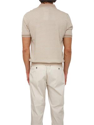 Polo Aiace Galassi in maglia di cotone a righe bianco beige in UOMO