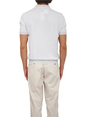 Polo Aiace Galassi in maglia di cotone a righe bianco grigia in UOMO