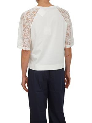 T-shirt Liu Jo donna in cotone bianco con pizzo in DONNA