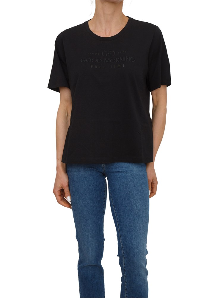T-shirt Liu Jo donna in cotone nero con scritte