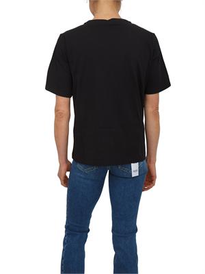 T-shirt Liu Jo donna in cotone nero con scritte in DONNA