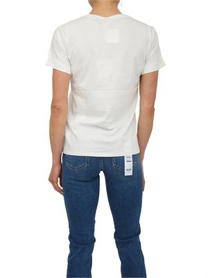 T-shirt Liu Jo donna in cotone bianco panna con cristalli in DONNA