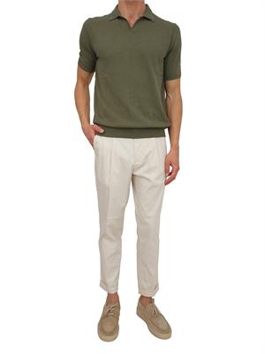 Polo Aiace Galassi in maglia verde effetto spugna in UOMO