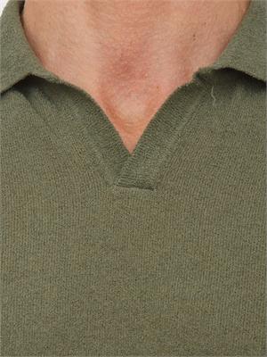 Polo Aiace Galassi in maglia verde effetto spugna in UOMO