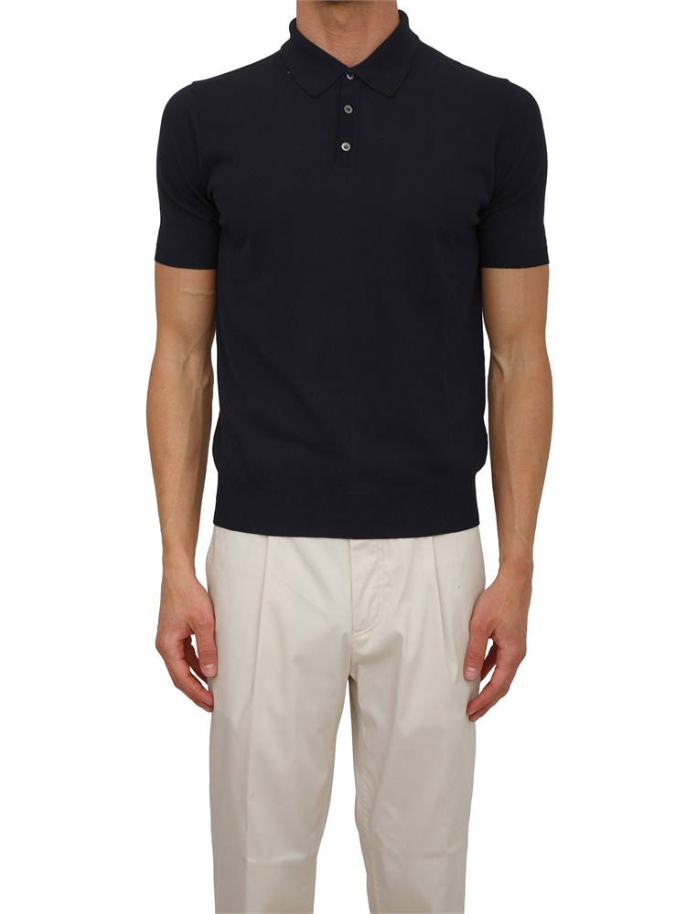 Polo Aiace Galassi in maglia di cotone blu