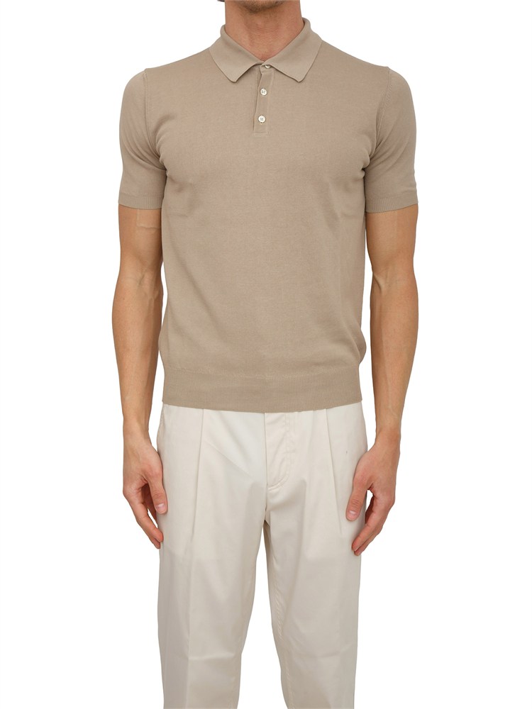 Polo Aiace Galassi in maglia di cotone beige