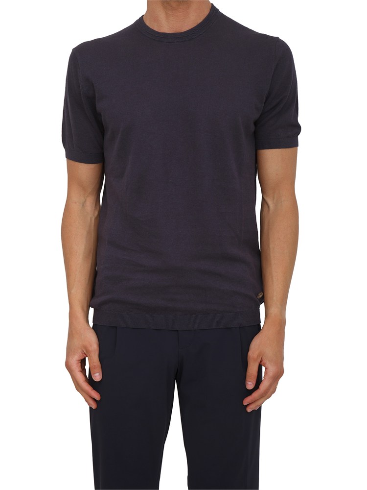 T-shirt Liu Jo uomo in maglia di lino e cotone blu