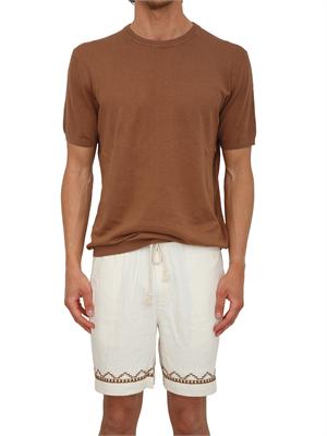 T-shirt Liu Jo uomo in maglia di lino e cotone marrone in UOMO
