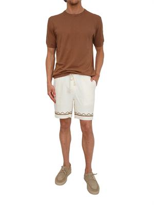 T-shirt Liu Jo uomo in maglia di lino e cotone marrone in UOMO