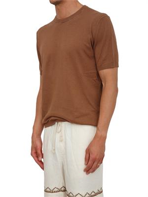 T-shirt Liu Jo uomo in maglia di lino e cotone marrone in UOMO