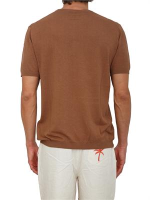 T-shirt Liu Jo uomo in maglia di lino e cotone marrone in UOMO