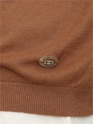 T-shirt Liu Jo uomo in maglia di lino e cotone marrone in UOMO
