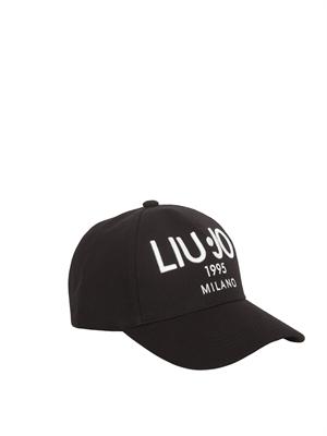 Cappello Liu Jo donna in canvas nero con logo in DONNA