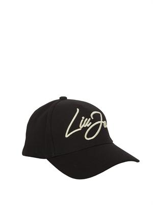 Cappello nero Liu Jo in canvas con logo in DONNA