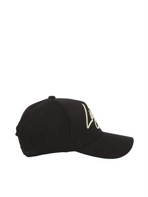 Cappello nero Liu Jo in canvas con logo in DONNA