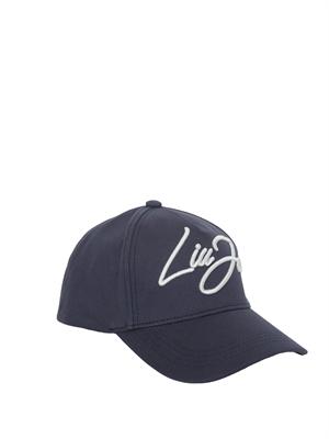 Cappello blu Liu Jo in canvas con logo in DONNA