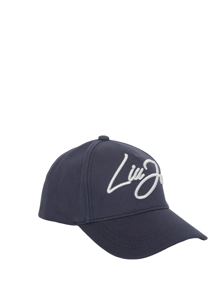 Cappello blu Liu Jo in canvas con logo