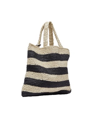 Borsa Liu Jo donna in paglia con fantasia rigata nera in DONNA