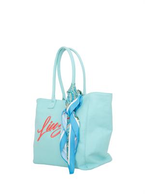 Borsa Liu Jo donna in cotone verde acqua con foulard in DONNA