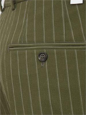 Pantaloni Paolo Pecora in cotone verde gessato in UOMO