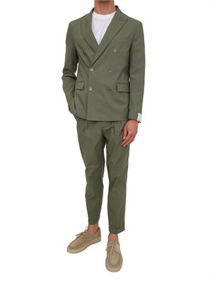 Giacca doppiopetto Paolo Pecora in misto cotone verde in UOMO