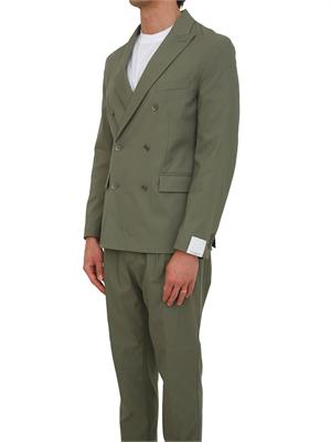 Giacca doppiopetto Paolo Pecora in misto cotone verde in UOMO
